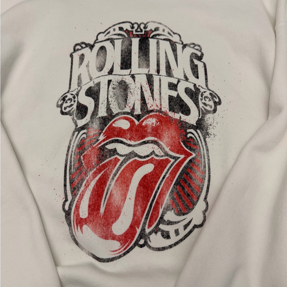 Abercrombie & Fitch Rolling Stones White Graphic Sweatshirt Logo - Picture 3 of 4